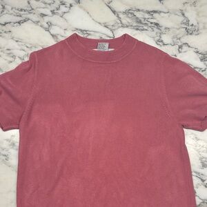 pink shortsleeved sweater